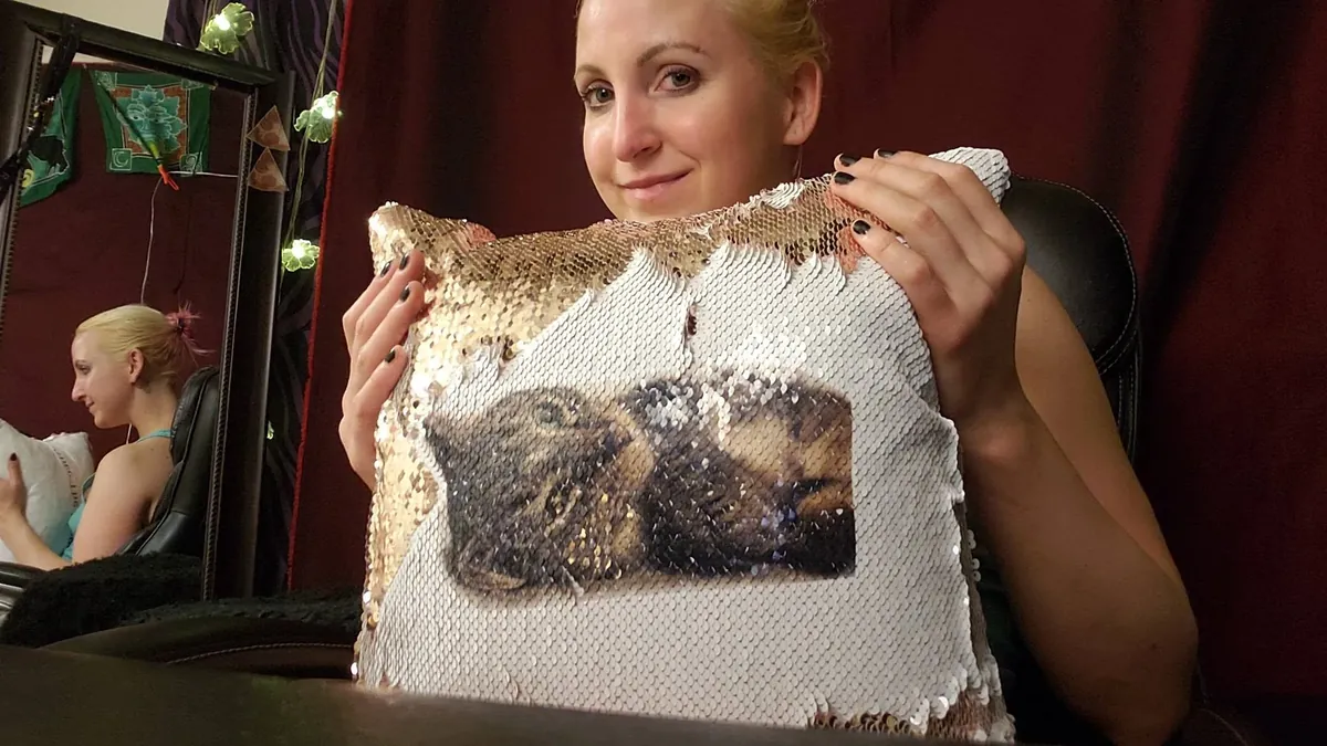 Alice on her favourite pillow, 2018