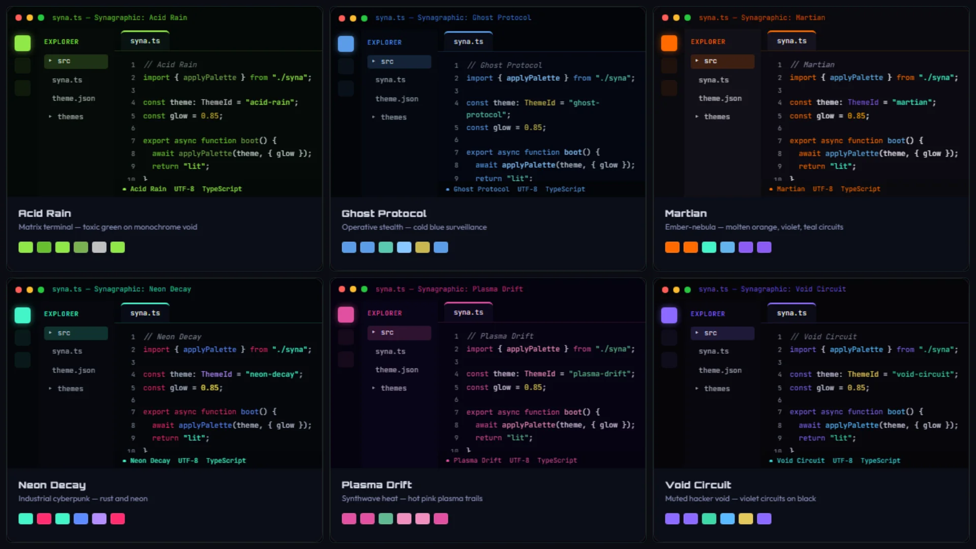Syn Themes: Cyberpunk Glass for VS Code & Cursor